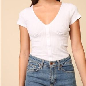 White Ribbed Top